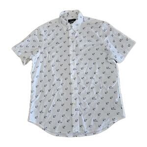 $115 Ralph Lauren Men's White Classic-Fit Button Down Top Shirt Size Medium